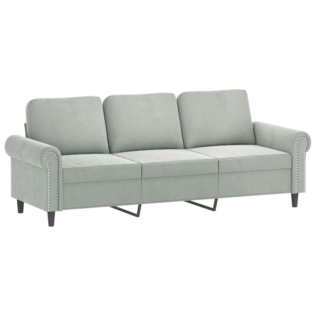 Light Gray Velvet 2 Piece Sofa Set F824