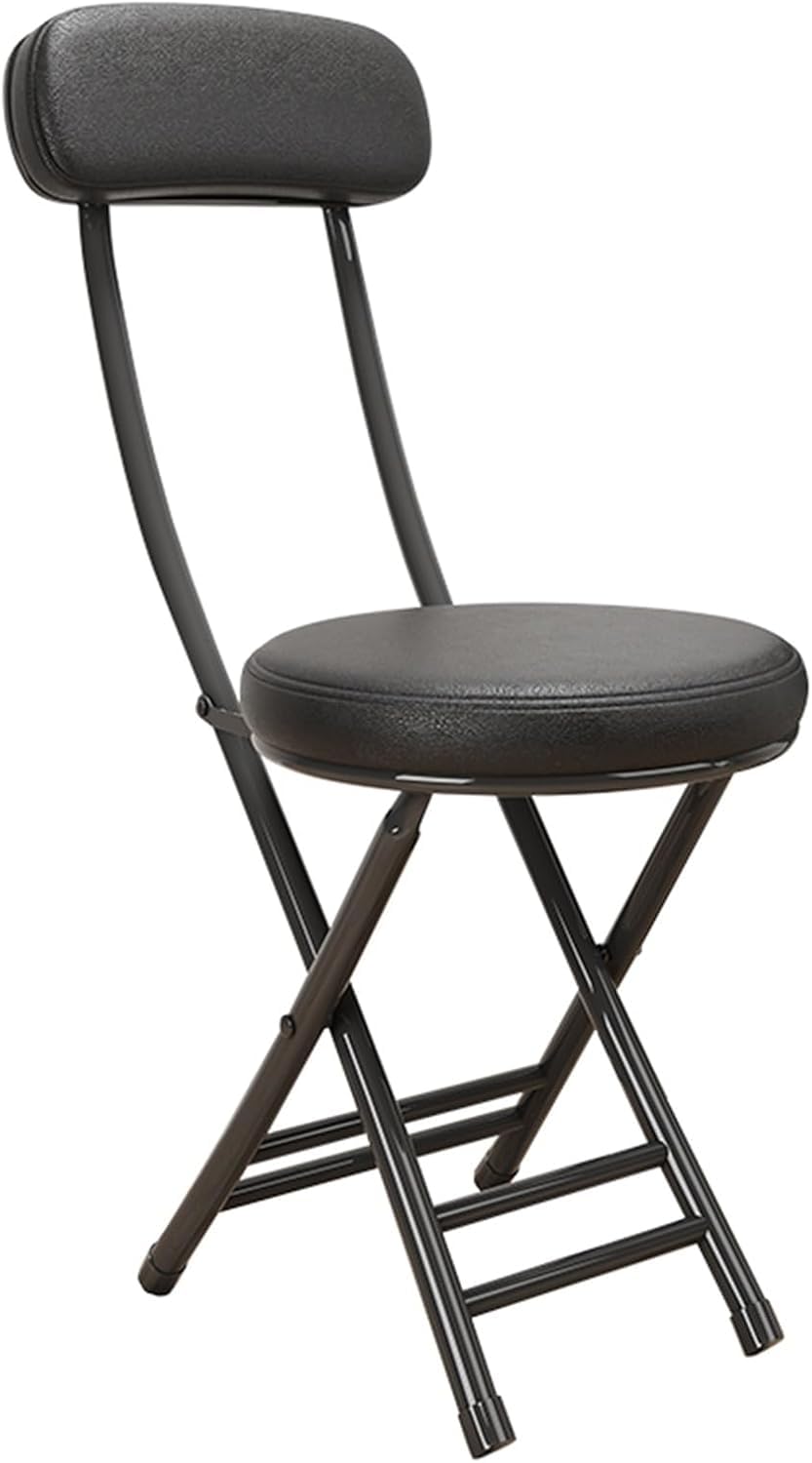 Black 18 Inch Cushioned Folding Kitchen Stool X1988