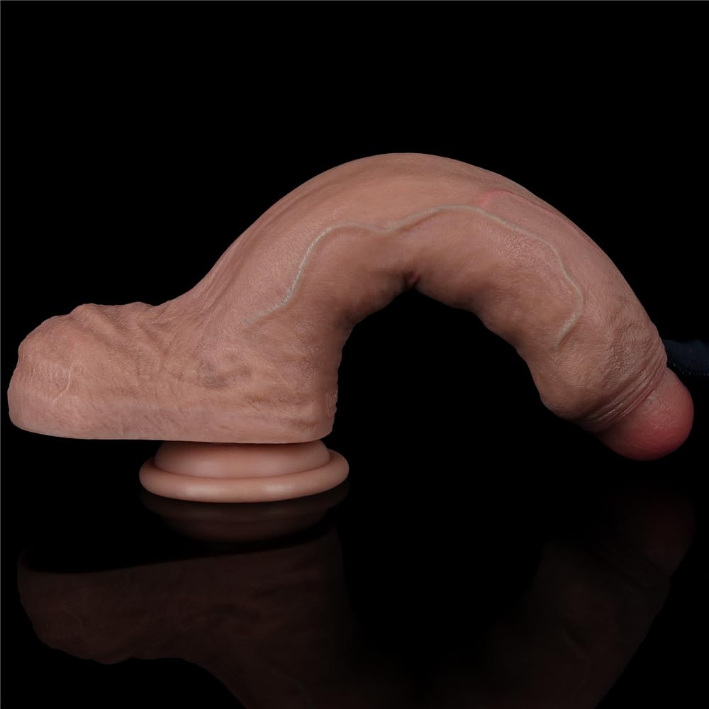 8.5" Realistic Uncut Dual Density Silicone Dildo with Suction Cup V225