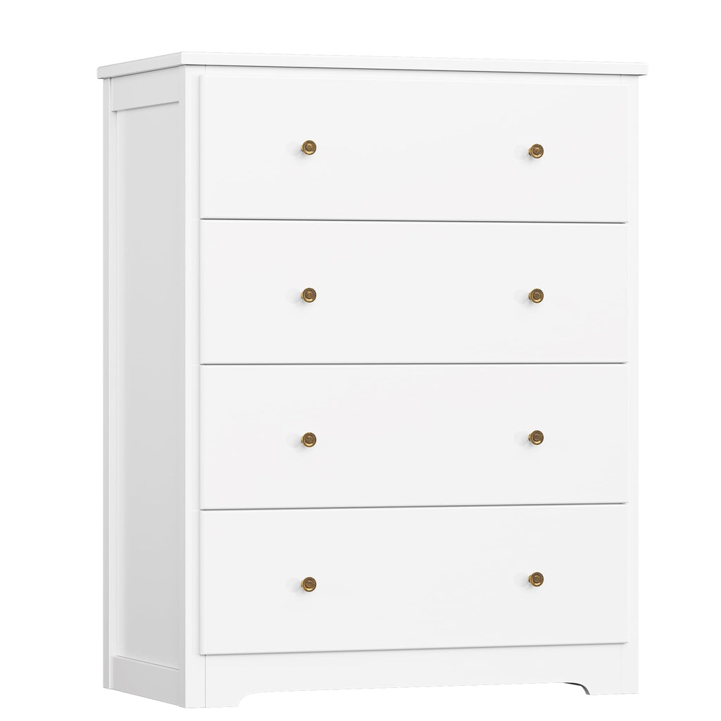 White 4 Drawer Wood Dresser H893
