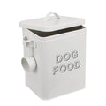 Airtight Dog Treat Container and Food Storage Tin with Lid, Handle, Scoop, 4-5 lbs Capacity, White G5009