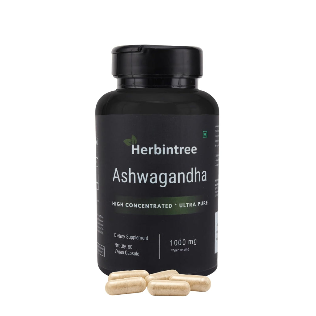 Ashwagandha 1000mg Vegan Non-GMO 60 Veg Capsules E2889