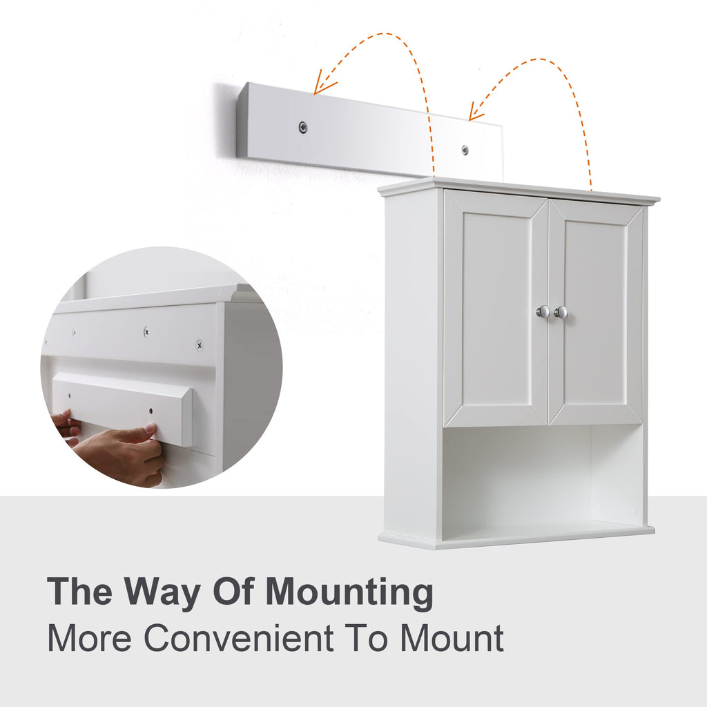 White Wall Mounted Wooden Bathroom Cabinet F6245