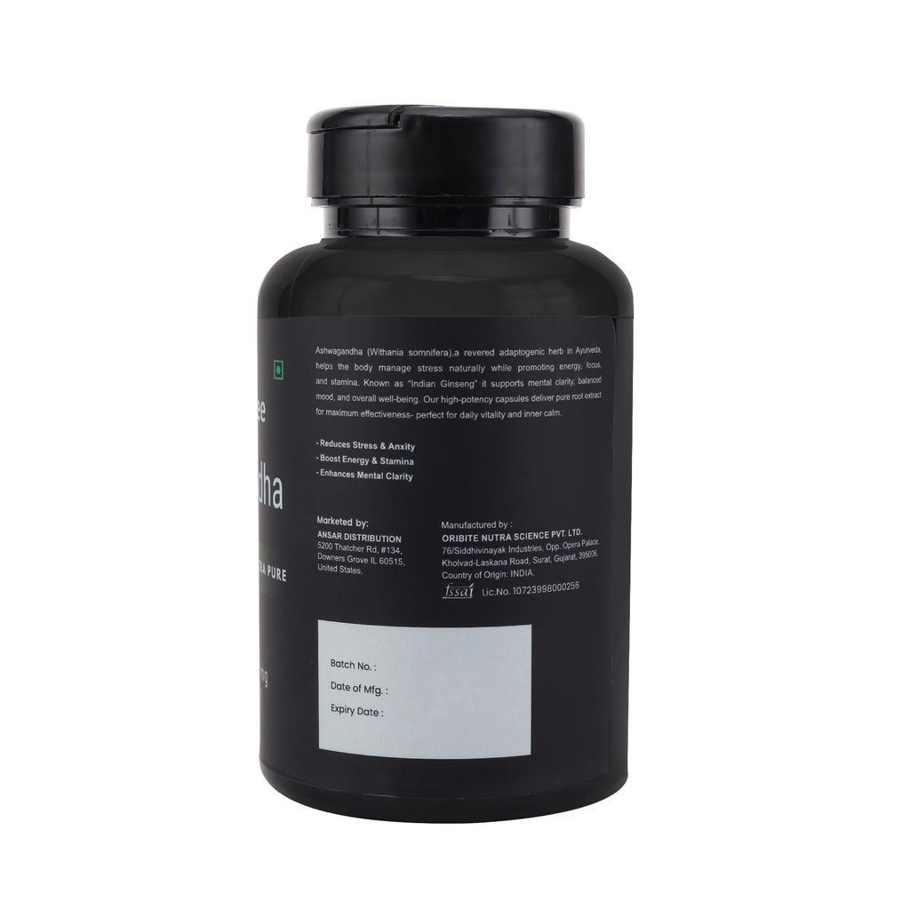 Ashwagandha 1000mg Vegan Non-GMO 60 Veg Capsules E2889