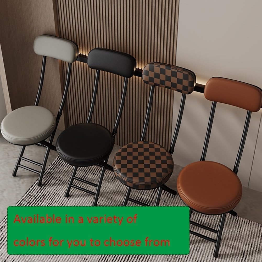 Black 18 Inch Cushioned Folding Kitchen Stool X1988