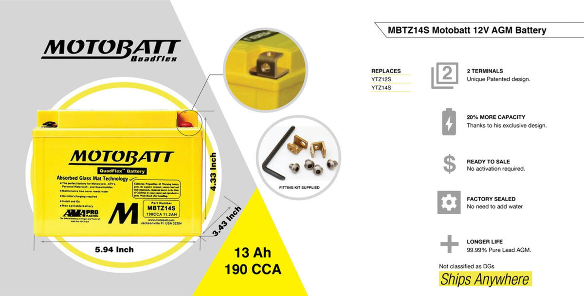 Sealed AGM Motorcycle Battery V47775