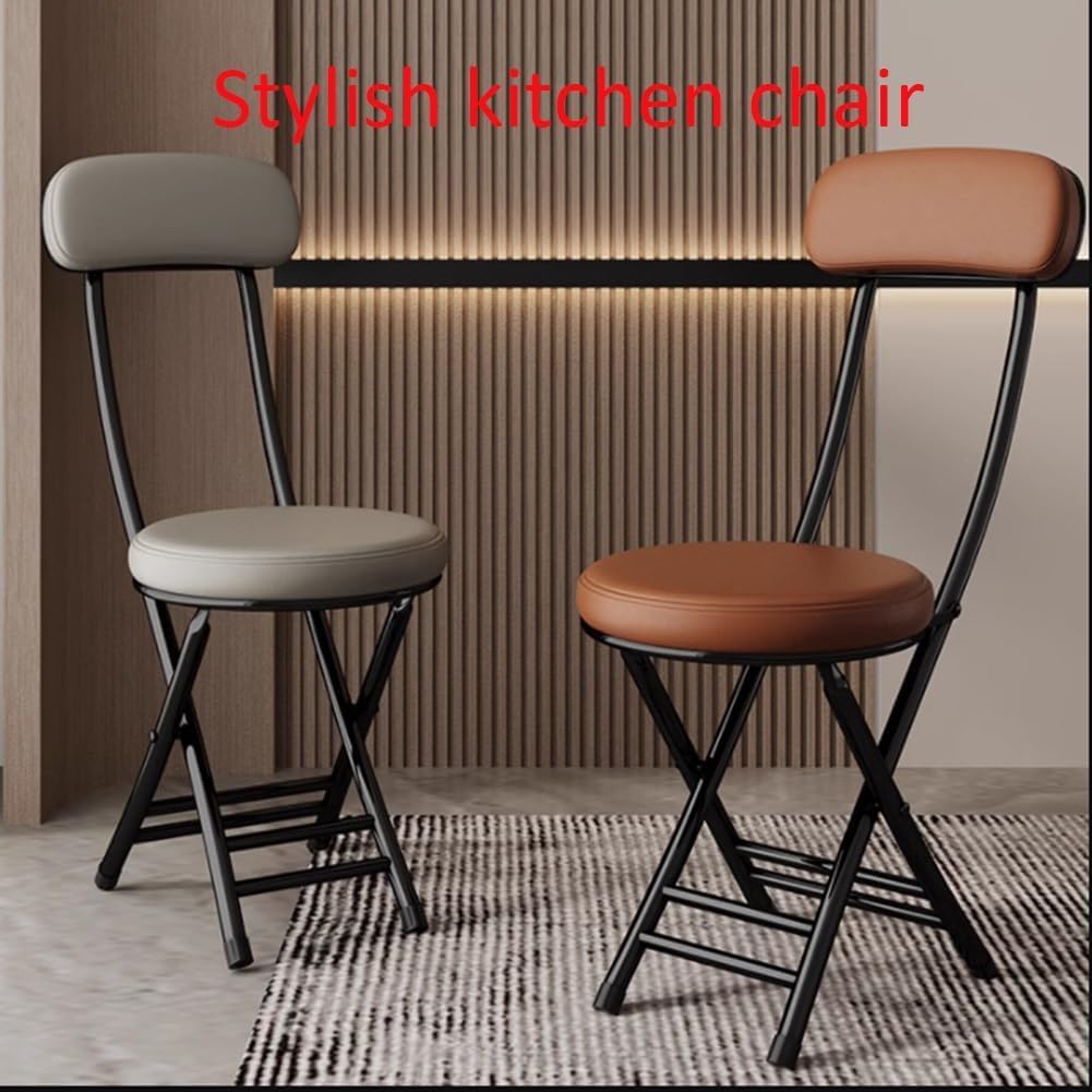 Black 18 Inch Cushioned Folding Kitchen Stool X1988