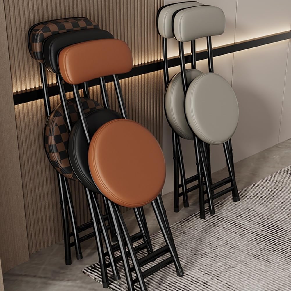 Black 18 Inch Cushioned Folding Kitchen Stool X1988