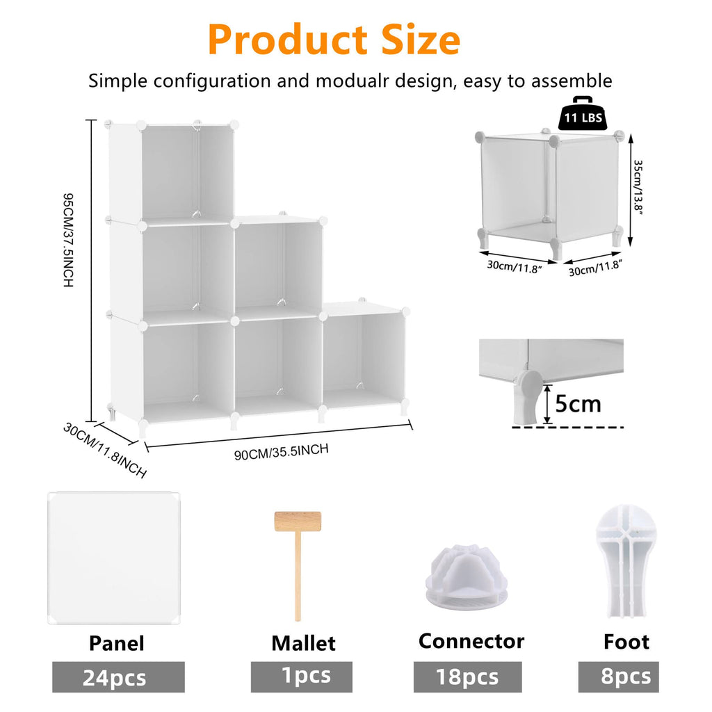 White 6 Cube Storage Organizer T5411