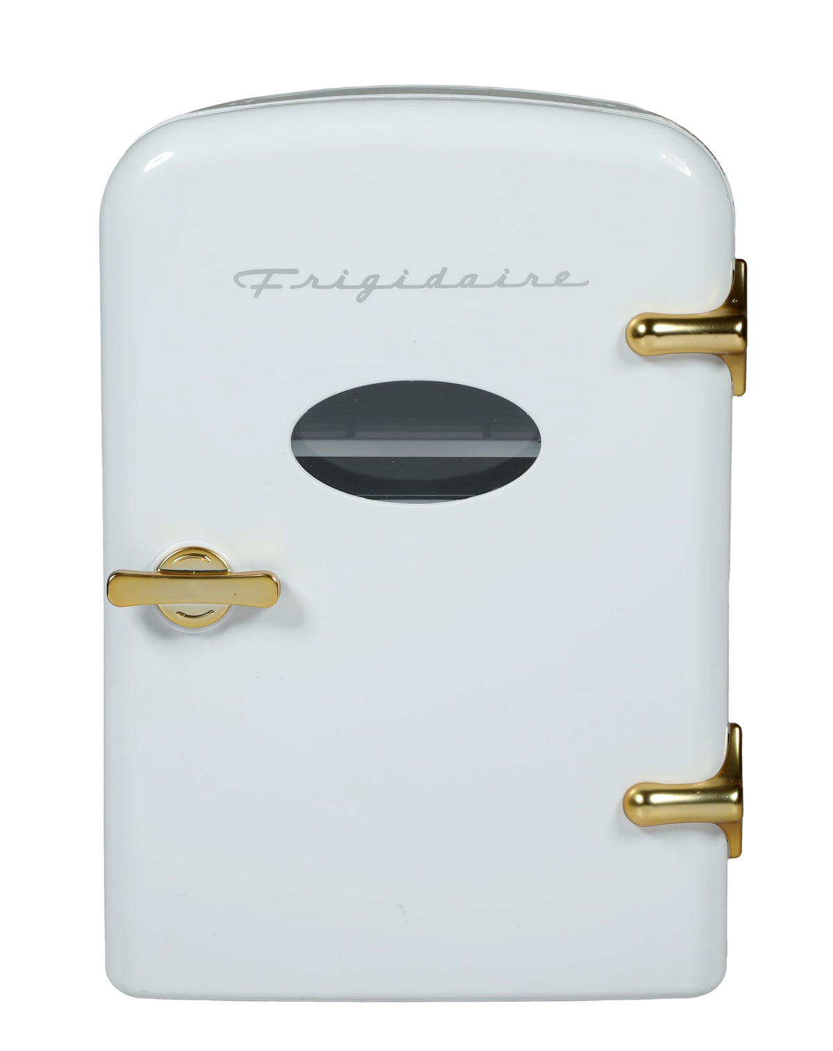 Retro Mini Personal Fridge Cooler, Holds up to 9 Cans, White Gold N222260