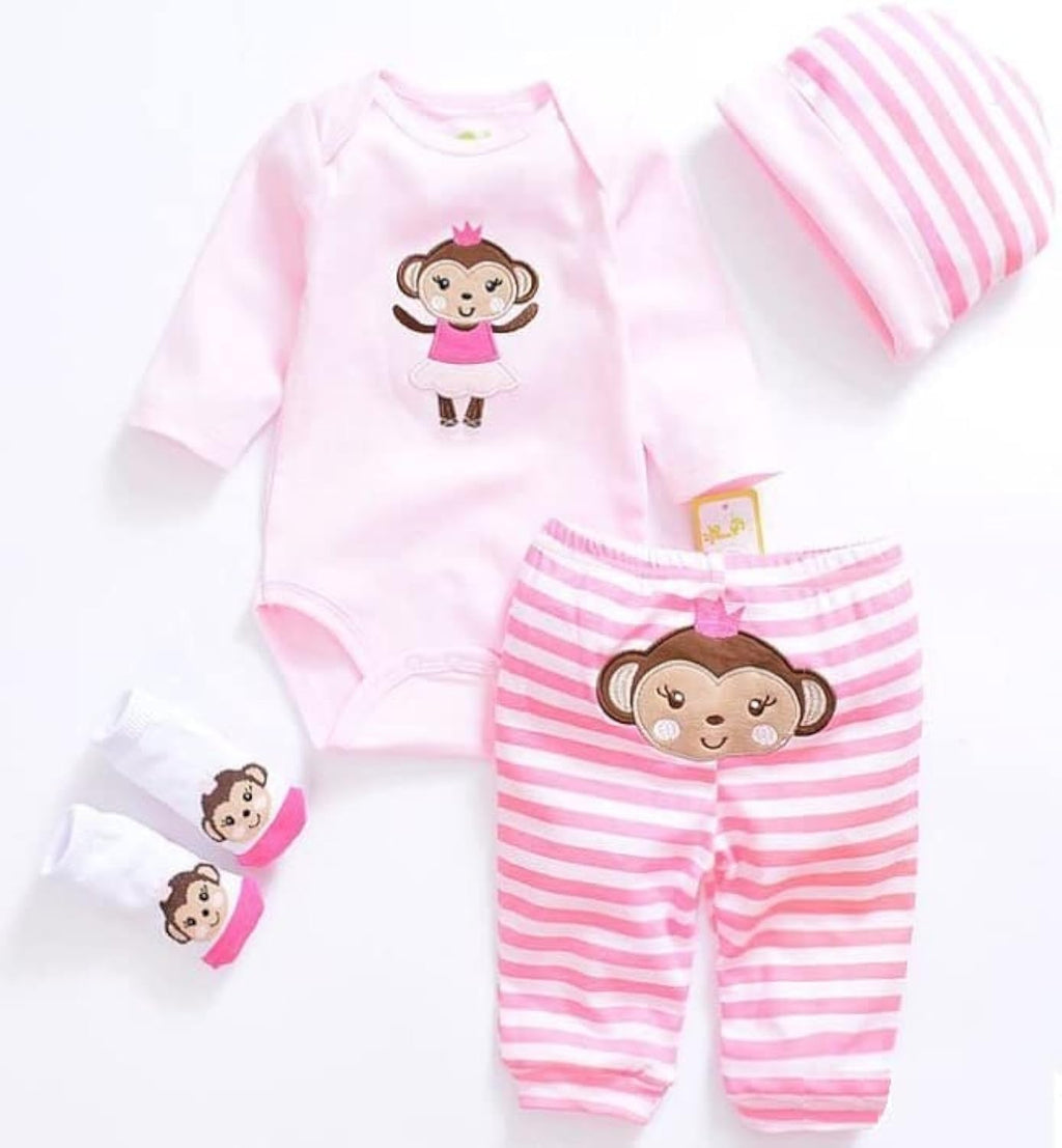 Reborn Baby Girl Doll Clothes 20-22 Inches 4 Pieces Accessories Set G39895