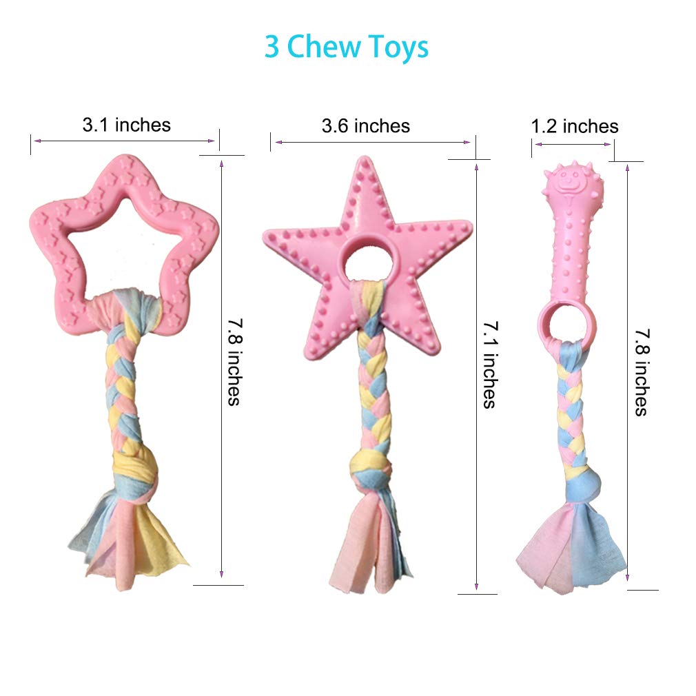 Pink 5-Pack Puppy Chew Toys I8102