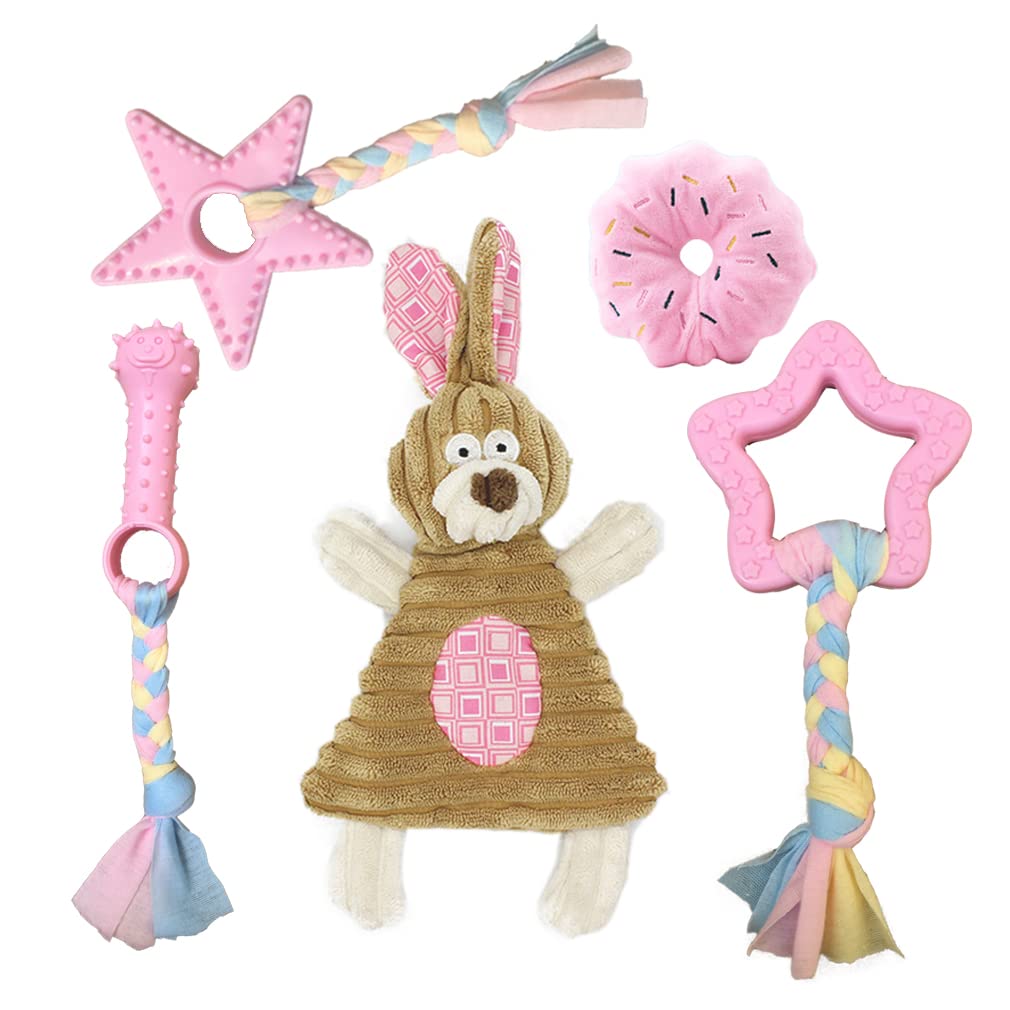 Pink 5-Pack Puppy Chew Toys I8102