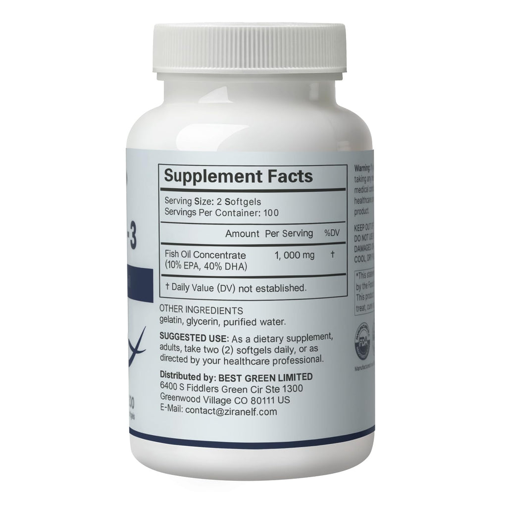 Omega 3 Fish Oil 1000 mg 400 Softgels EPA DHA K54046