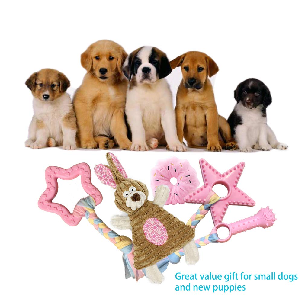 Pink 5-Pack Puppy Chew Toys I8102