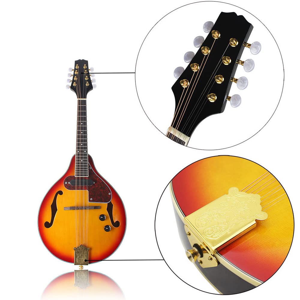 8 Strings Electric Mandolin with Cable and Cleaning Cloth J90289