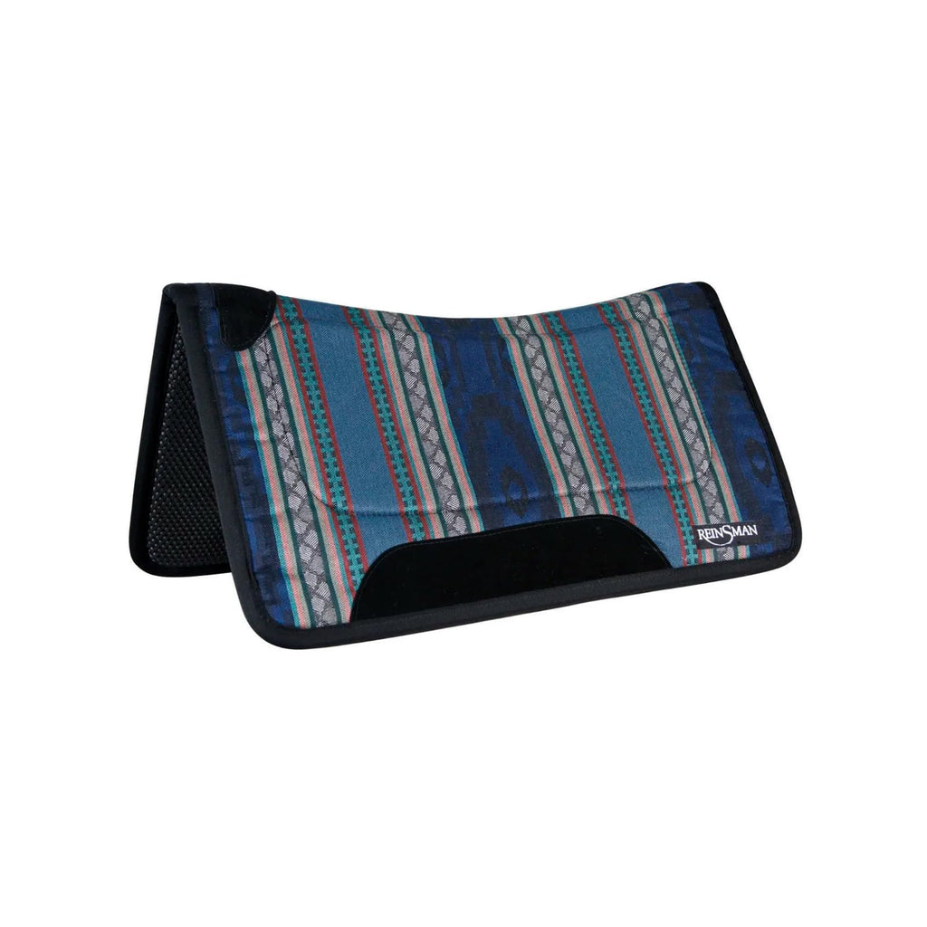 Square Contour Trail Pad with Breathable Non-Slip Bottom - Shock-Absorbing Stain & UV Resistant Horse Saddle Pad with Spine Relief Channel - 30" L x 30" D, Navy M1494