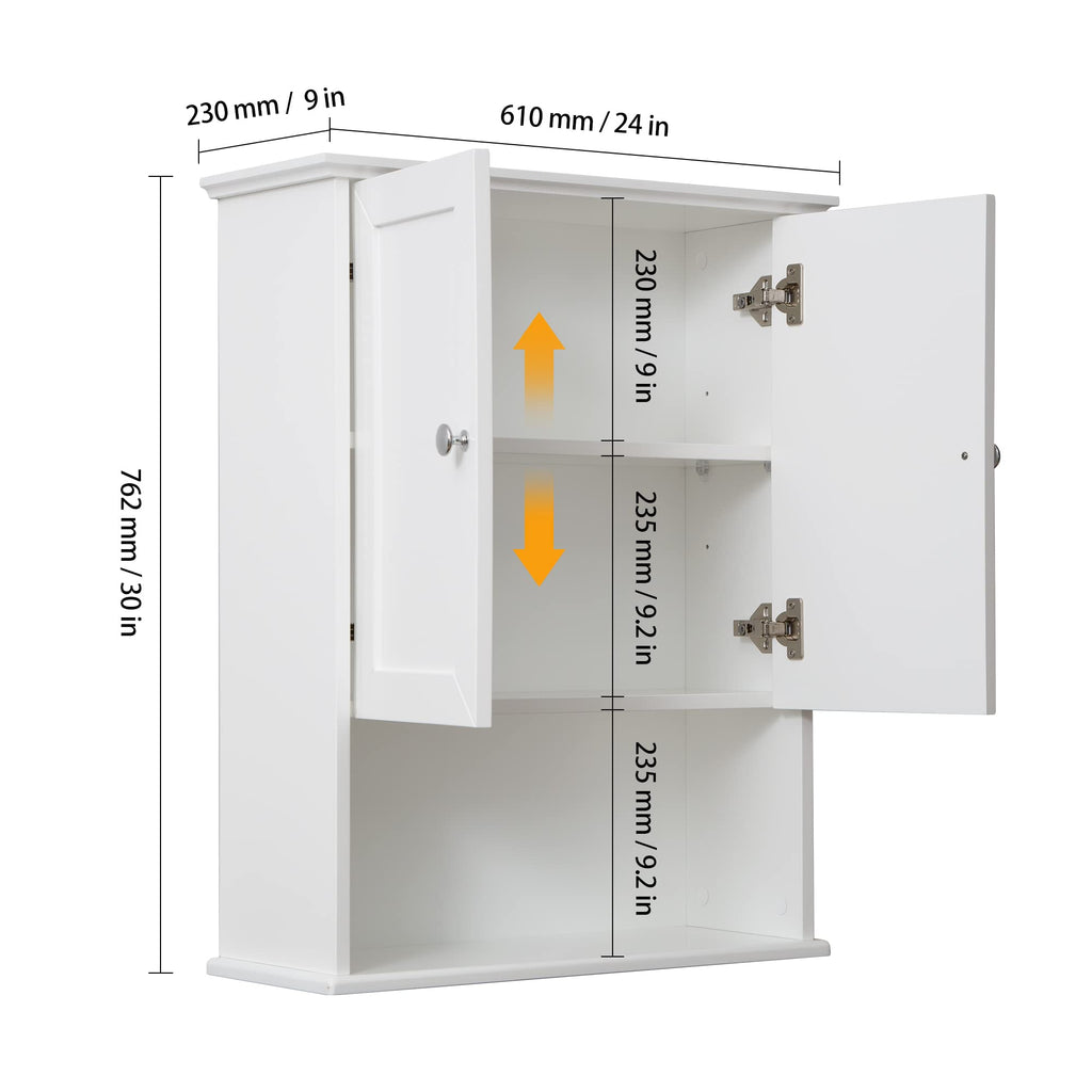 White Wall Mounted Wooden Bathroom Cabinet F6245