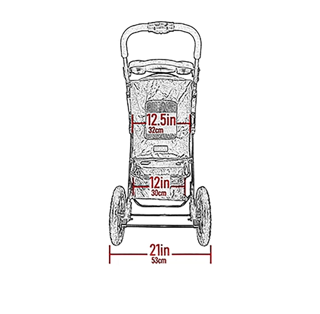 Pink Pet Stroller with Gel-Filled Tires D532434