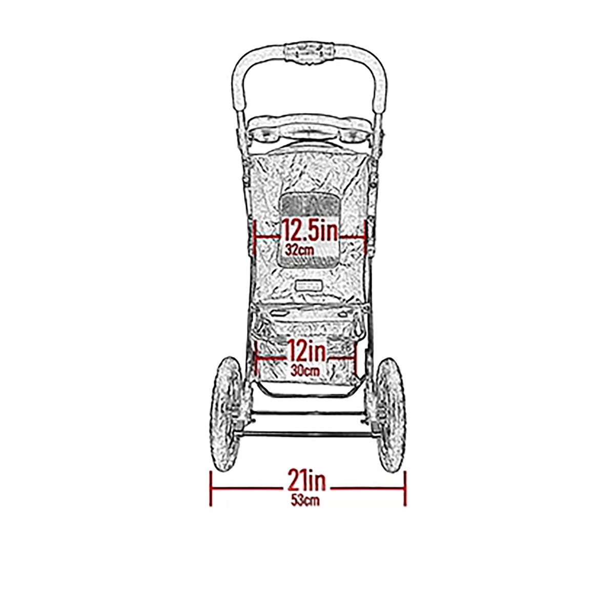 Pink Pet Stroller with Gel-Filled Tires D532434