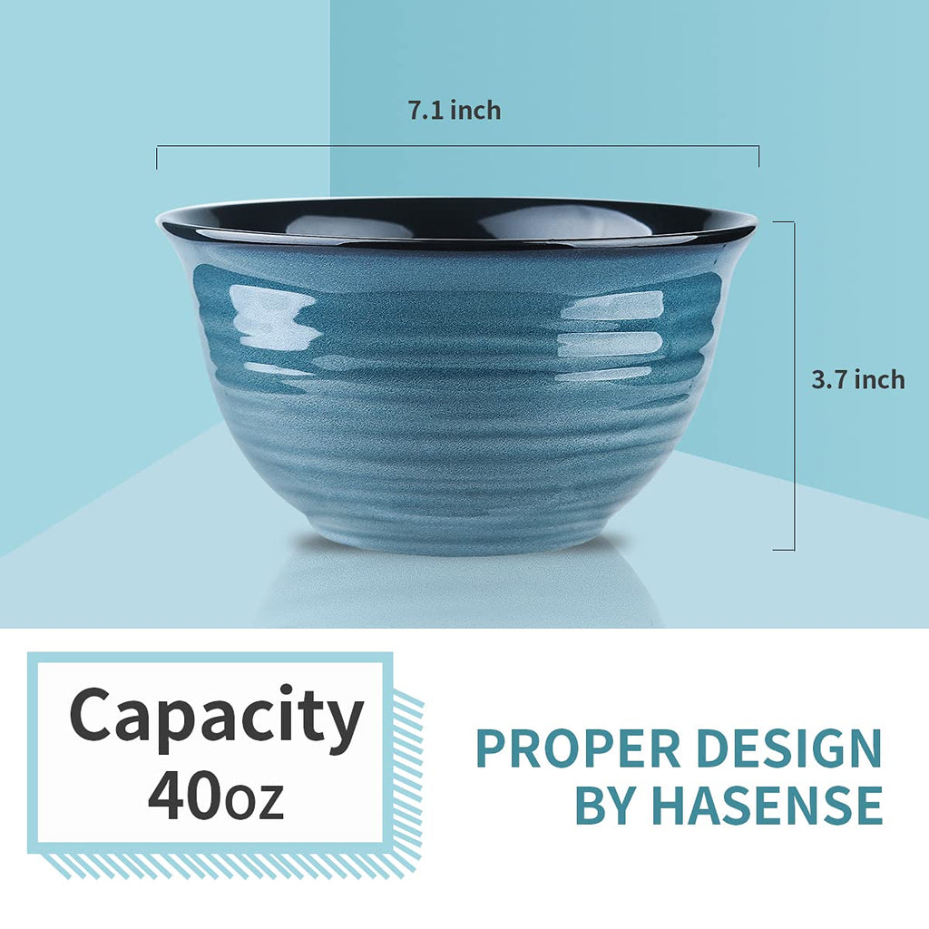 40 Ounce 7 Inch Ceramic Soup Bowls Set of 4 Q985