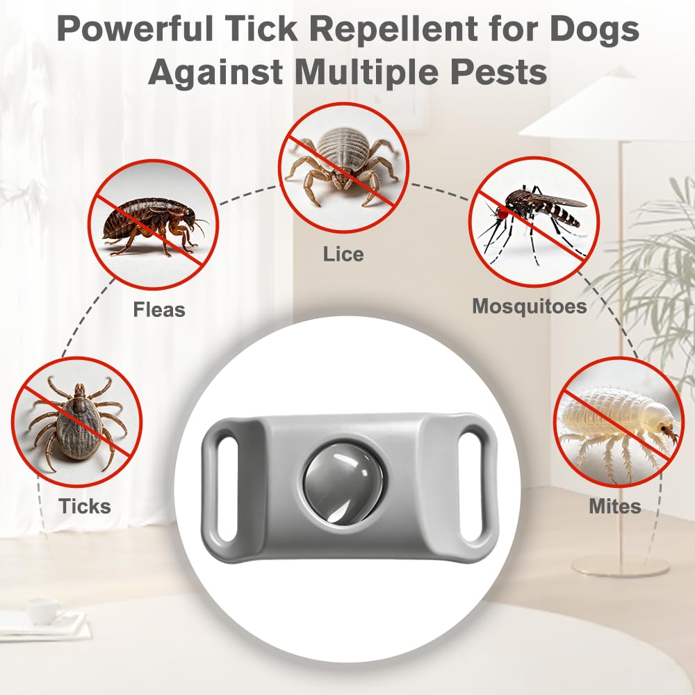 Flea and Tick Pendant for Dogs with 2 Silicone Buckles 4 Refills T280