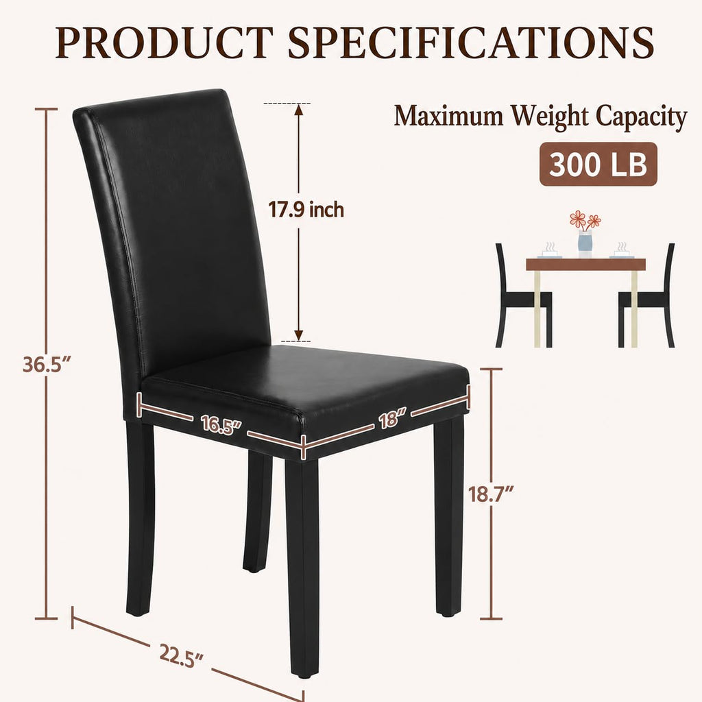 Dining Chairs Set of 4 Upholstered Black H76988