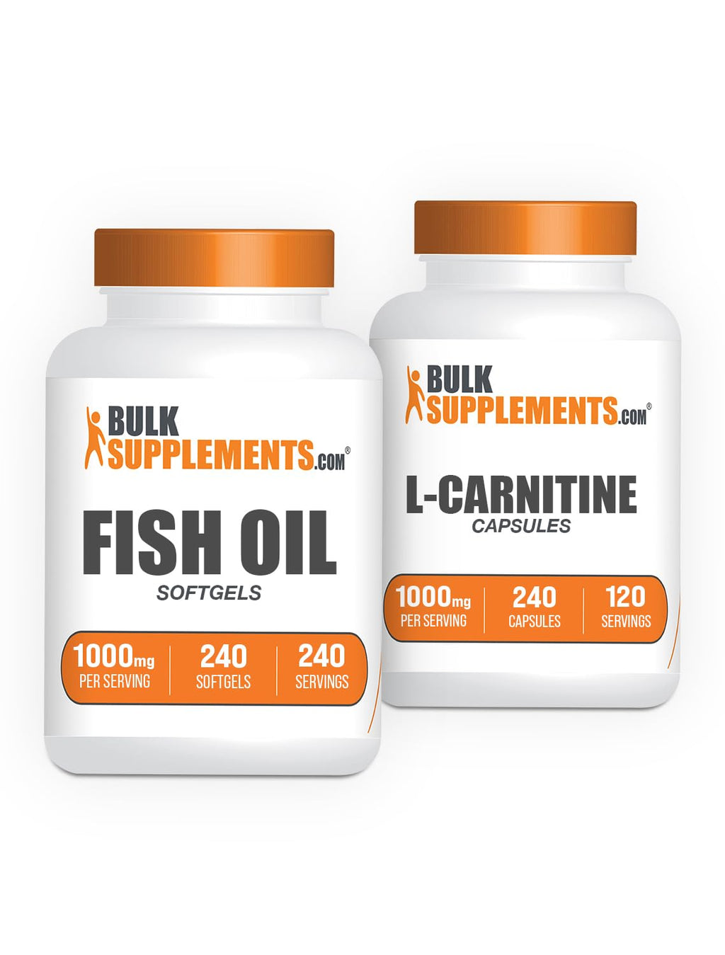 Fish Oil 1000mg Softgels + L-Carnitine Capsules Bundle S520407