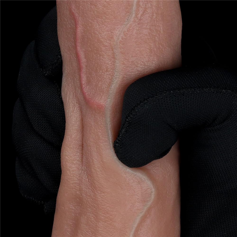8.5" Realistic Uncut Dual Density Silicone Dildo with Suction Cup V225