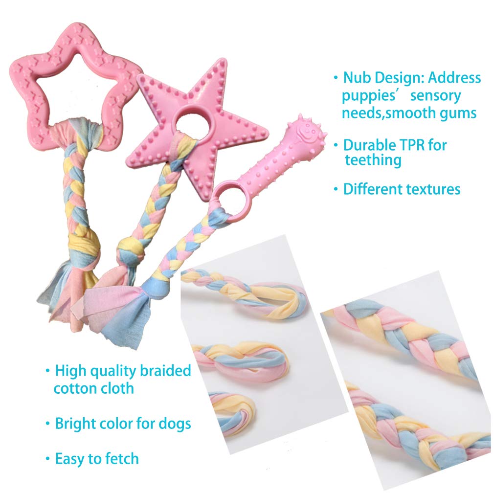 Pink 5-Pack Puppy Chew Toys I8102