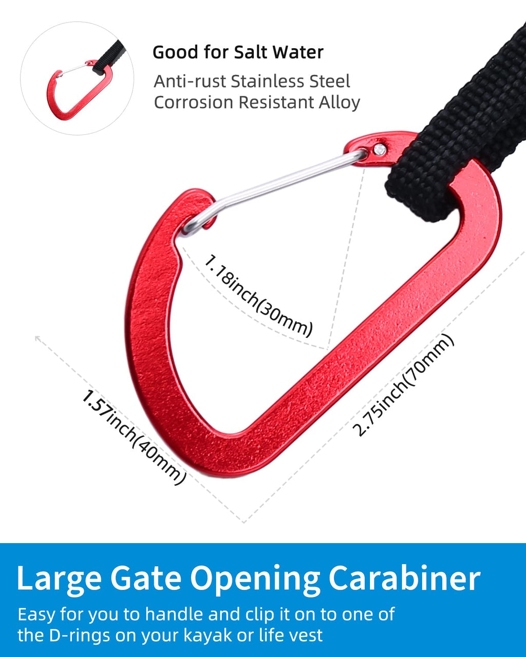 Stretchable Kayak Paddle Leash 4-7ft S661