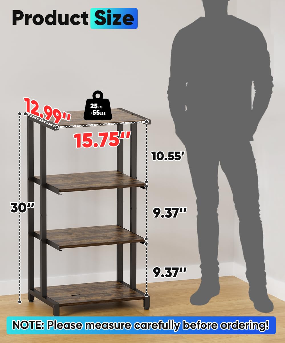 4-Tier Black Wooden Media Stand N56794