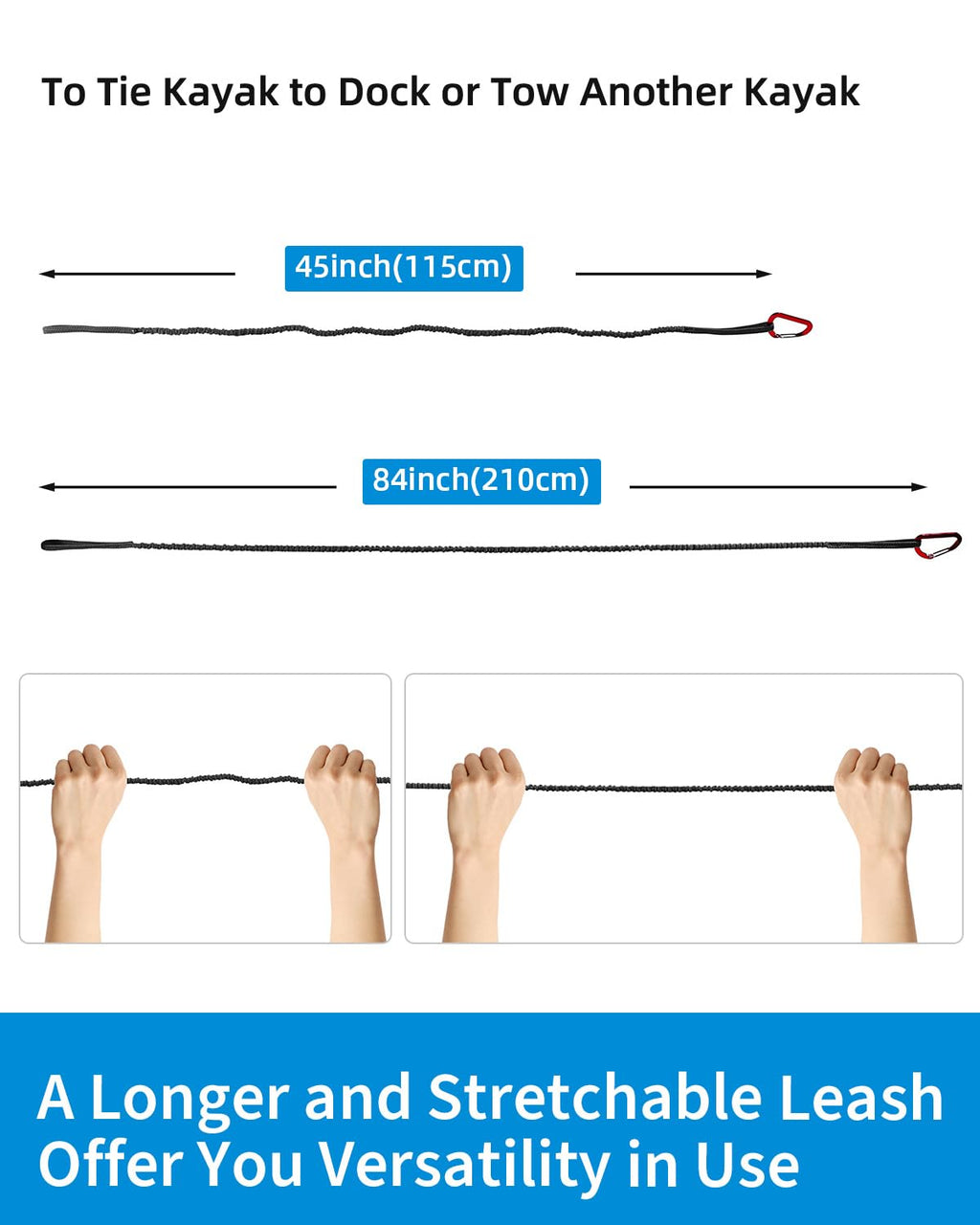 Stretchable Kayak Paddle Leash 4-7ft S661