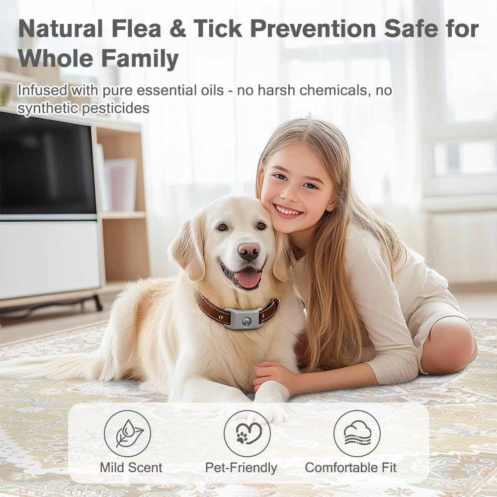 Flea and Tick Pendant for Dogs with 2 Silicone Buckles 4 Refills T280