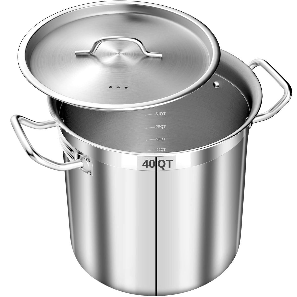 40 QT Stainless Steel Soup Pot with Lid O832438