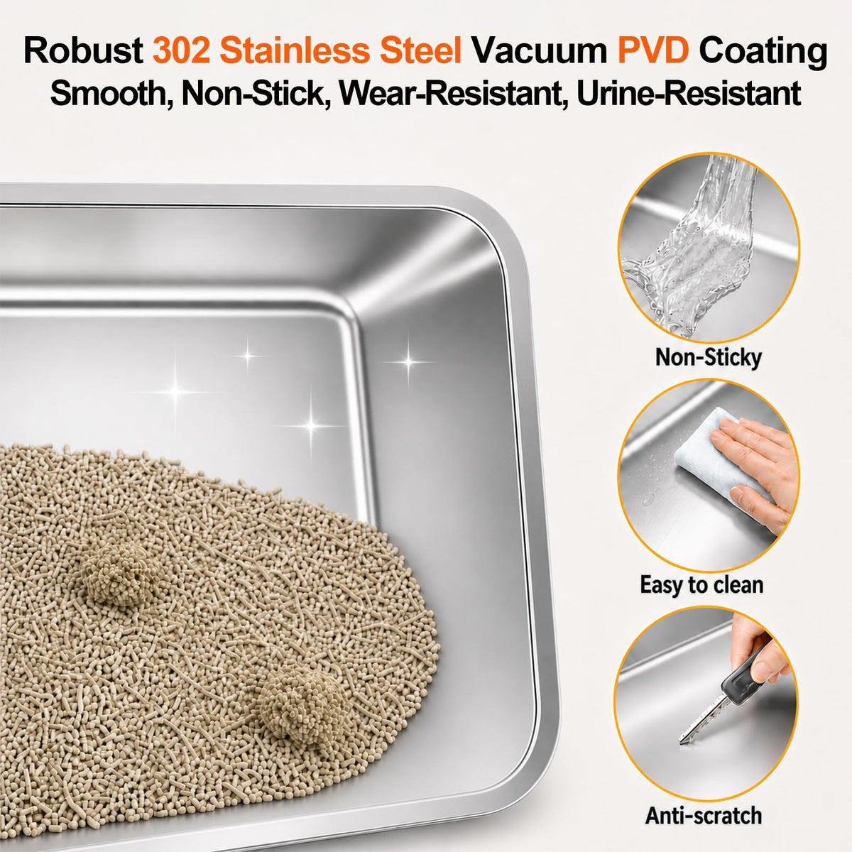 Stainless Steel Enclosed Litter Box with Lid F5184