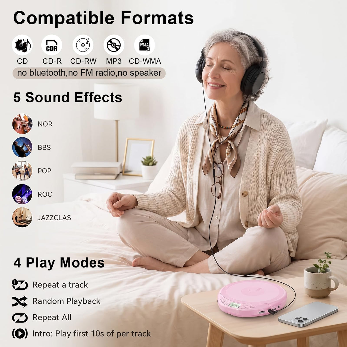 Portable CD Player with Earphones P4570