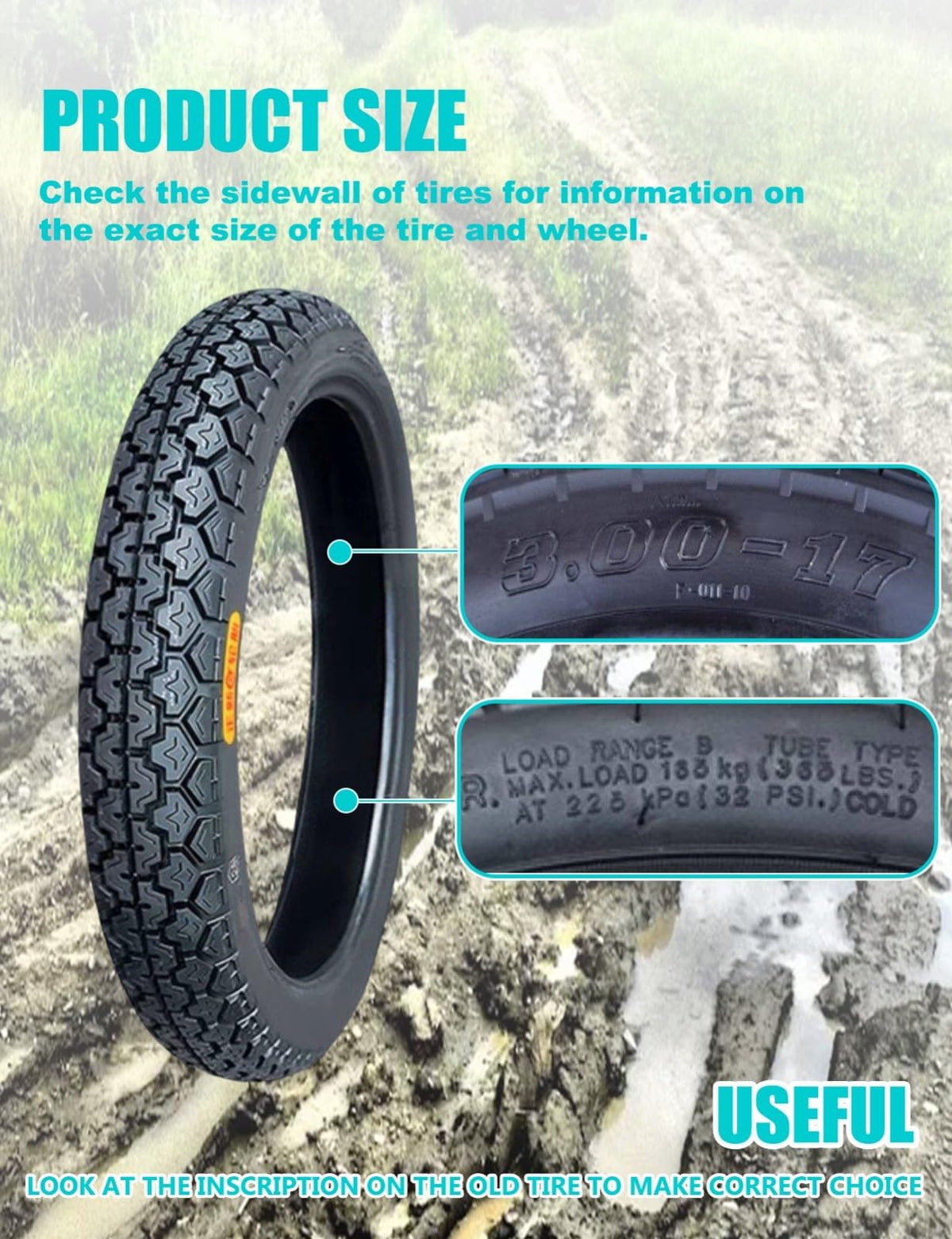 17 Dirt Bike Tire and Tube Set E394104