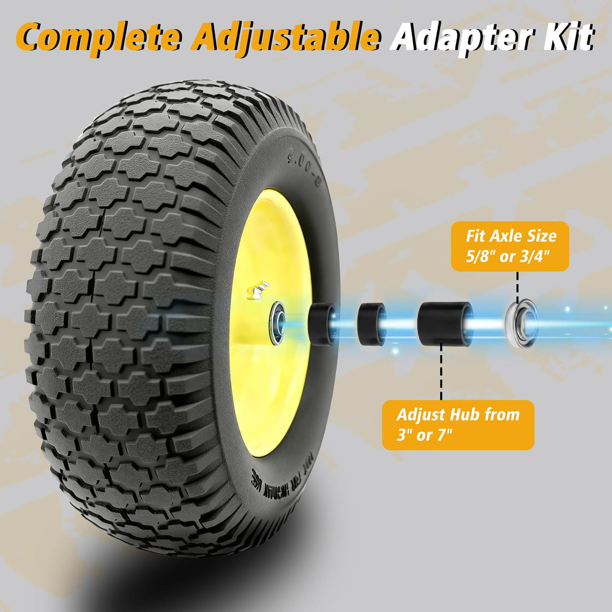 16 Inch Flat Free Wheelbarrow Tire and Wheel 2 Pack R4263