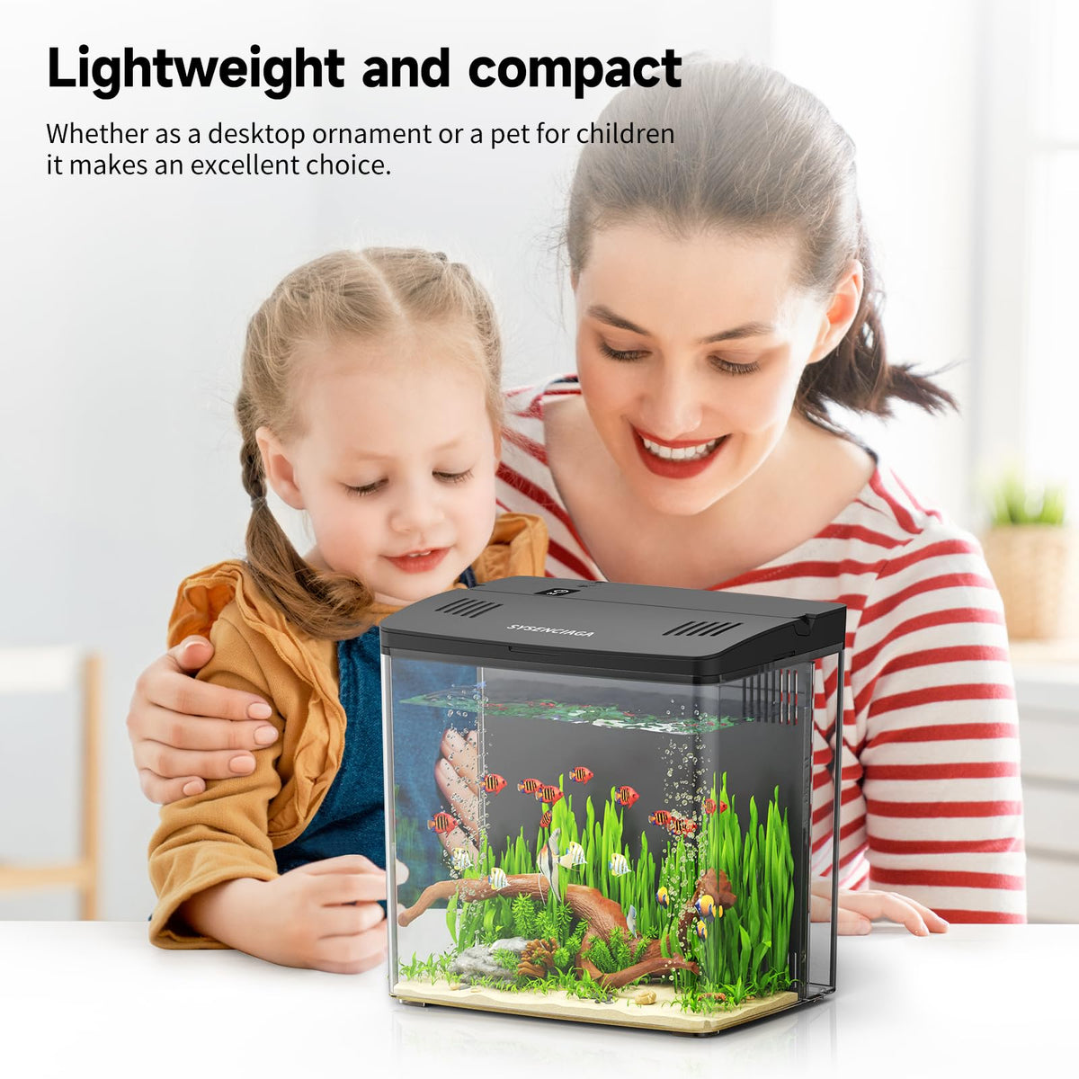 1 Gallon Acrylic Fish Tank Kit with Filter and Light S253618