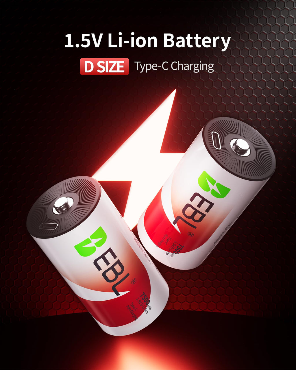 Rechargeable D Batteries 4 Pack V195324