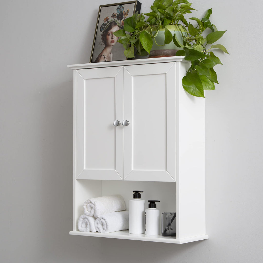 White Wall Mounted Wooden Bathroom Cabinet F6245