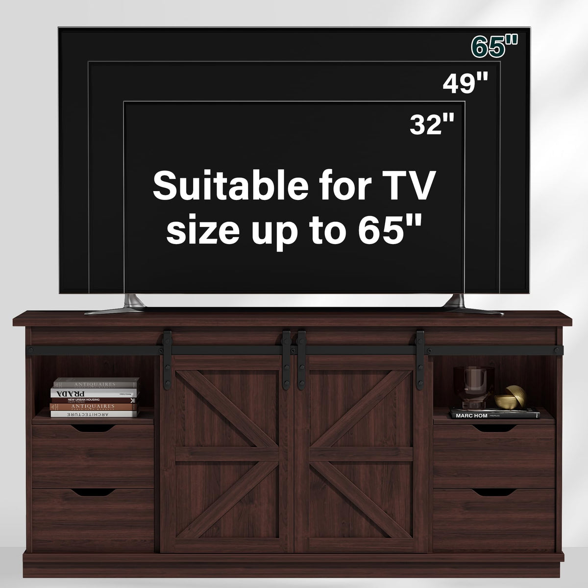 Rustic Oak 4 Drawer TV Stand G204