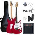 39in Full Size Beginner Electric Guitar Starter Kit with Case, Amp, Strings, Pick, Tremolo Bar N973678