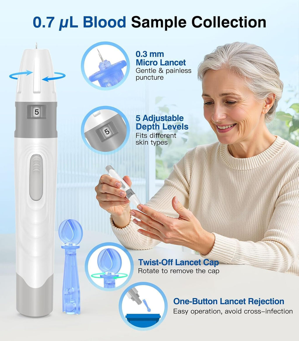 Blood Glucose Monitor Kit with 100 Strips W639