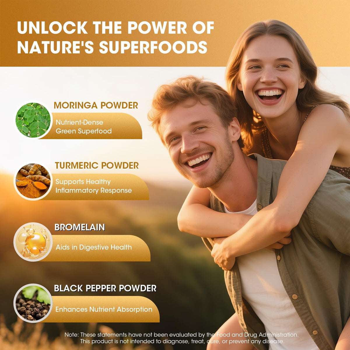 Moringa Capsules 10-in-1 Superfood Supplement B5416