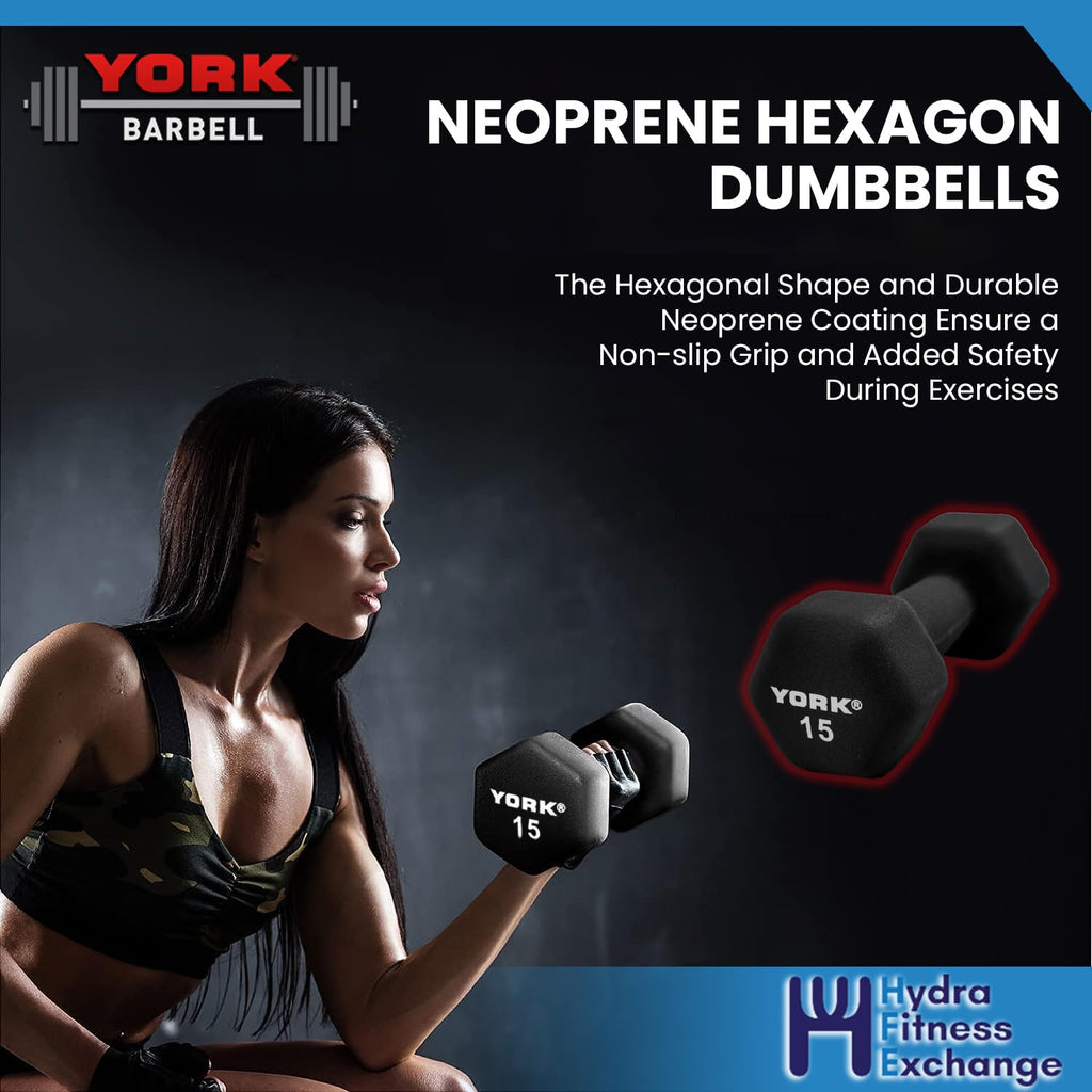 Neoprene Hexagon Dumbbells with Cast Ergo Handle 10lb Pack of 1 N4344