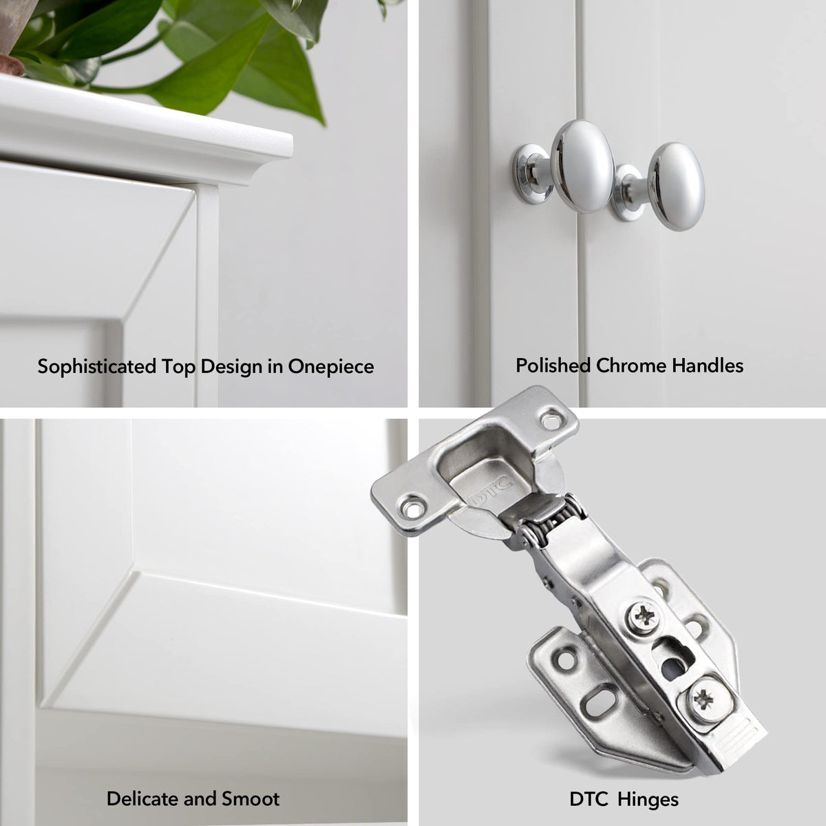 White Wall Mounted Wooden Bathroom Cabinet F6245