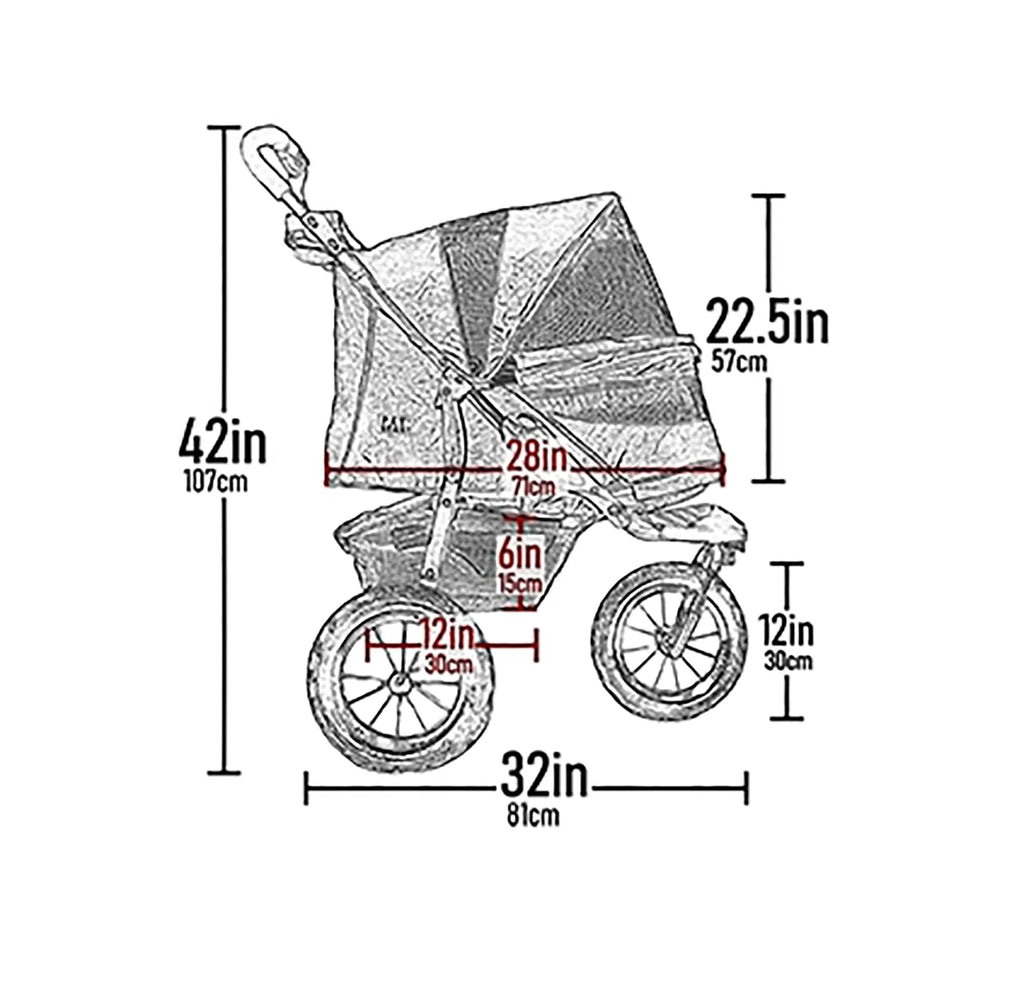 Pink Pet Stroller with Gel-Filled Tires D532434