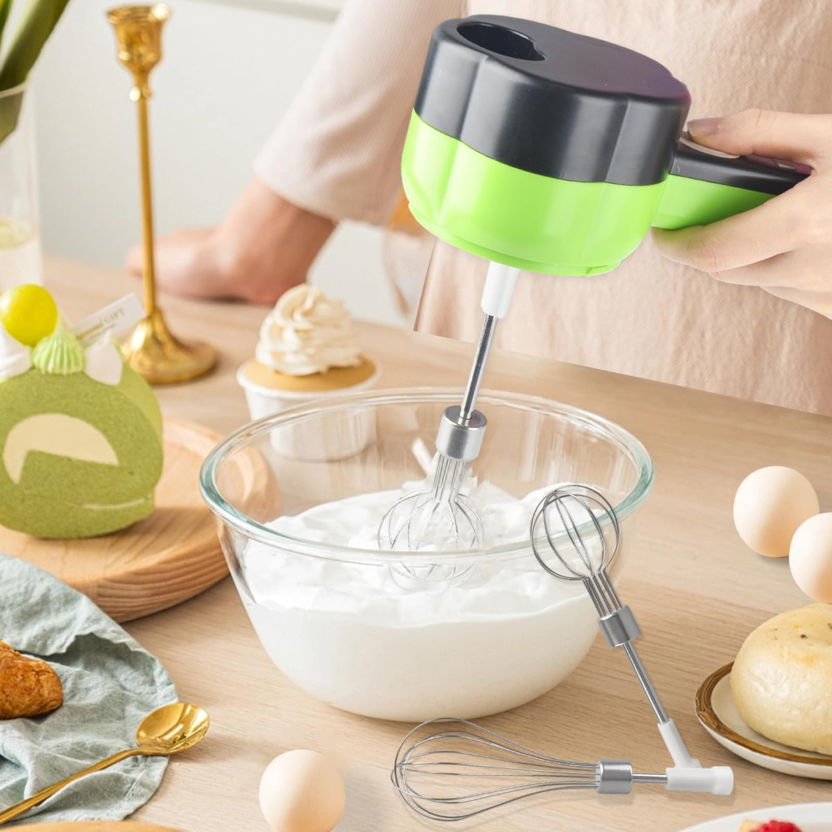 Electric Vegetable Slicer Set 4 in 1 Portable Rechargeable Wireless Food Processor U5519
